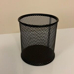 $2 Add-On Pen Holder Metal Mesh Desk Accessory for School or Home Office Black